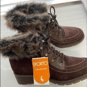 NWT Sporto suede Thermolite ankle boots 6 1/2 M